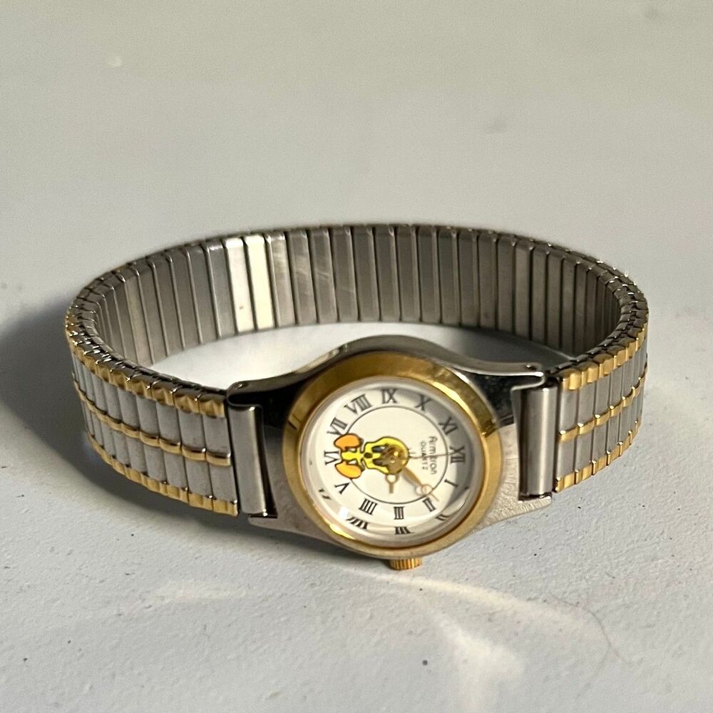 Armitron Tweety Bird 1996 Roman Numeral 2 Tone Collector Watch Vintage Untested